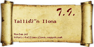 Tallián Ilona névjegykártya